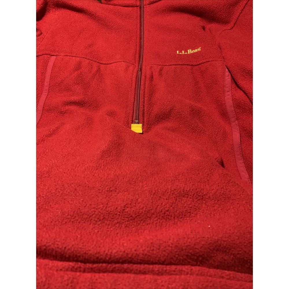 Men's LL.Bean Sherpa Pile 3/4  Zip Fleece Red Size Medium.